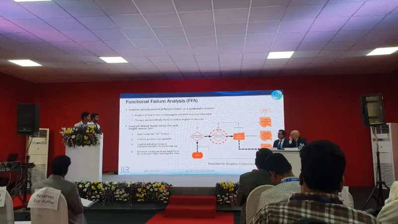 Presenting a functional failure analysis on stage at the SIAT 2024 conference